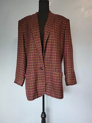 Amanda Smith Multicolor Single Breasted Houndstooth Blazer Size 12 • $21.87