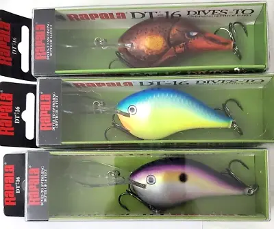 Rapal Dt-16 Deep Diving Crank Bait (lot Of 3) • $37.50