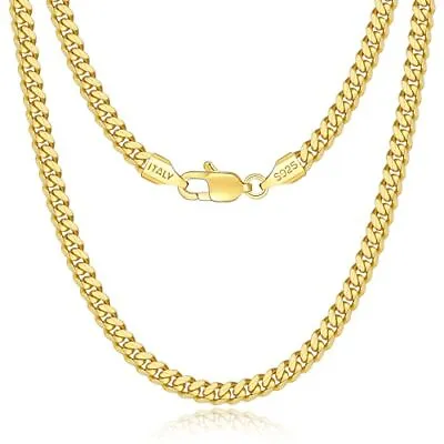 18K Real Gold Chain Necklace For Men Boys Women 4mm Men's Gold Chain Necklac... • $37.94