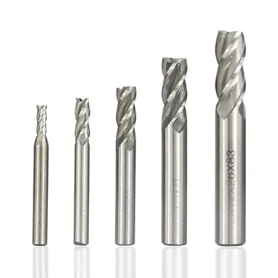 HSS End Mill Set 4 Flute 4-12mm Slot Drill CNC Milling Cutter For Metal UK STOCK • £10.61