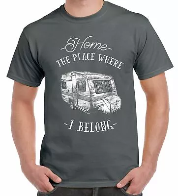 The Place Where I Belong Caravan Camping Men's T-Shirt - Camper Van • £12.95