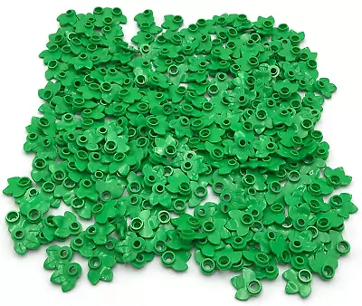 Lego New 100 Bright Green Plant Plates Round 1 X 1 With 3 Leaves Parts • $8.99