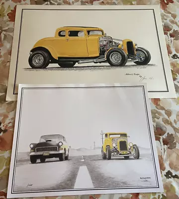 WOW BOTH 2 Lane Blacktop Racing American Graffiti Racing At Dawn Milner Coupe • $16.99