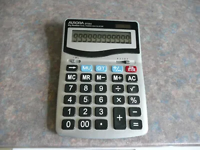 £8.99 • Buy Aurora Grey & Black 12-Digit Desk Calculator DT303 Large Buttons Angled Display