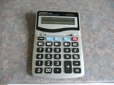 £8.99 • Buy Aurora Grey & Black 12-Digit Desk Calculator DT303 Large Buttons Angled Display