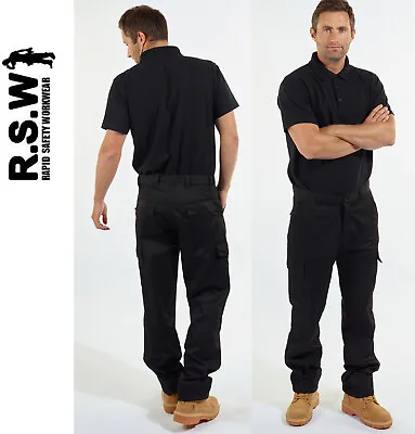 Mens Cargo Combat Work Trousers Size 30-42 - CASUAL WORKER RSW WORKWEAR PANTS • £13.95