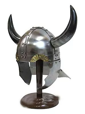 Medieval Costume Viking Warrior Helmet With Horns • $89