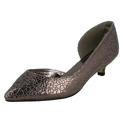 Ladies Savannah Cut Out Side Kitten Heel Evening Party Court Shoes F9r784 Size • £11.49
