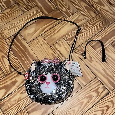 £8.50 • Buy TY KIKI CAT Black Silver Sequin Shoulder Bag Beenie Boo. RRP £28.￼ New Tags.