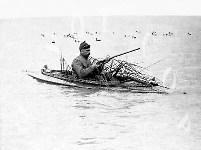 Antique Goose Hunting Reproduction 8x10 Photograph Duck Boat Shotgun Decoys • $11.99