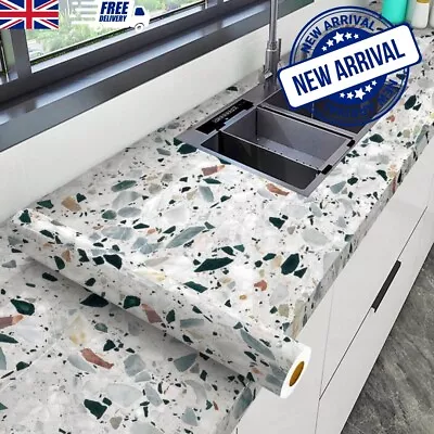 Self Adhesive Kitchen Worktop Covering Vinyl Wrap Cupboard Door Marble Stickers • £10.99