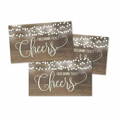 50 Rustic Wood Drink Ticket Coupons For A Free Drink At Weddings Work Events... • $9.89