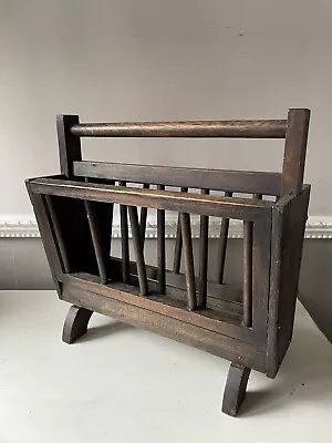 Vintage Wooden Magazine Rack - Real Wood / Gothic / Traditional Look • £24.99