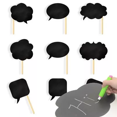 10pcs DIY Mask Photo Booth Props Mustache On A Stick Black Chalkboard Sticks • $13.99