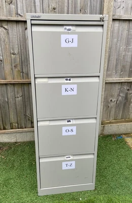 £28 • Buy Bisley Filing Cabinet 4 Drawer With Keys