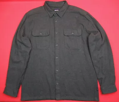 Patagonia Fjord Flannel Shirt Organic Cotton Gray 53947 Mens L • $15