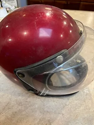 Vintage Red Motorcycle/snowmobile Mini Bike Helmet Rupp Arctic Cat • $19