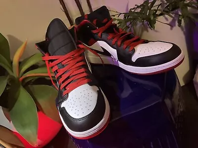 Nike Jordan Air 1 Mid Gym Men's Shoes In White-Gym Red-Black. • $185