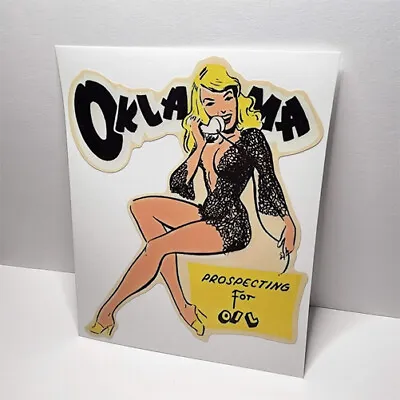 Oklahoma Pinup Vintage Style Travel Decal / Vinyl Sticker Luggage Label Pin Up • $4.69