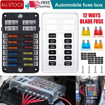 Blade Fuse Box Block 12 Way 12V 32V Holder LED Indicator Car Auto Boat Marine AU • $21.33