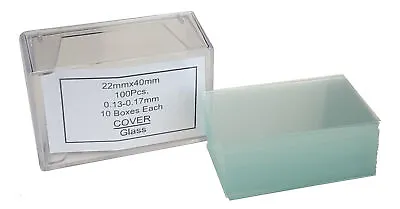 Microscope Cover Slips Size #1 Thickness 22mm By 40mm Box Of 100 Slides • $5.10