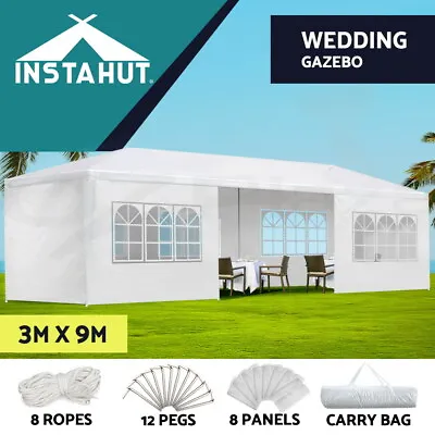 $130.95 • Buy Instahut Gazebo 3x9 Outdoor Marquee Gazebos Side Wall Tent Canopy Camping White