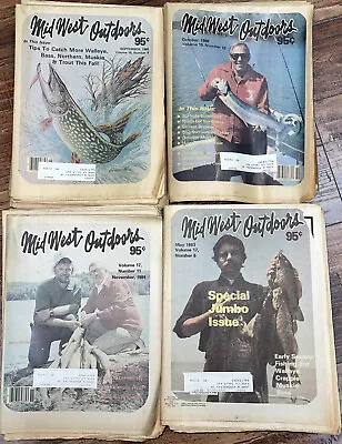 Vintage MIDWEST OUTDOORS Fishing-Boating-Travel- More!! 1986 1985 1984 1983 • $45