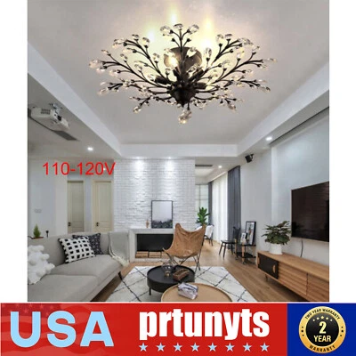 $75 • Buy Vintage Branches Crystal Chandelier 5 Light Pendant Lamp,Bedroom Ceiling Fixture