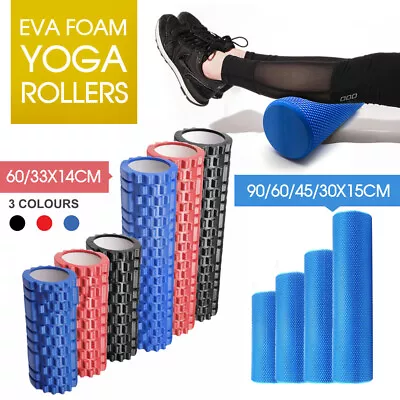 Eva Physio Foam Roller Yoga Pilates Exercise Back Home Gym Massage 30/45/60/90cm • $15.99