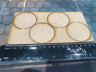 MDF Circles 6 Cm (60 Mm) Diameter Wooden Discs  (4 In Pack) • £1