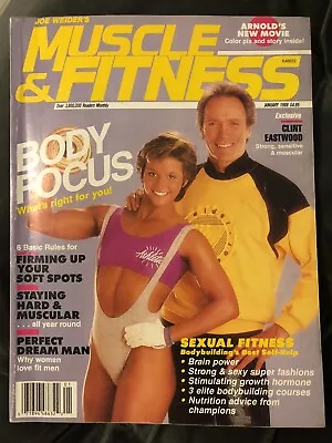 MUSCLE & FITNESS January 1988 Vol.49 #1 Clint Eastwood Cover! Joe Weider • $18.40