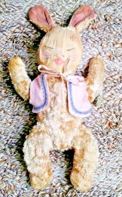 Vintage OLD GUND Plush Hand Painted Fabric Face Rabbit Bunny Plush 12  • $113.04