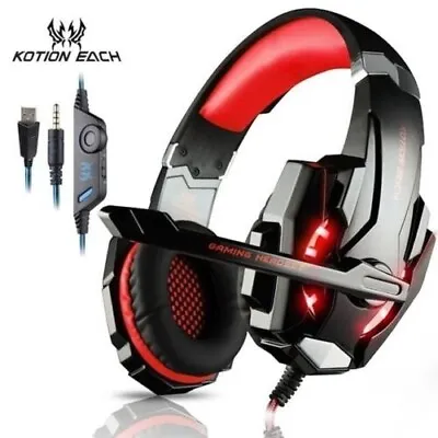 $30 • Buy EACH G9000 Pro Game Gaming Headset USB 3.5mm LED Stereo PC Headphone Microphone