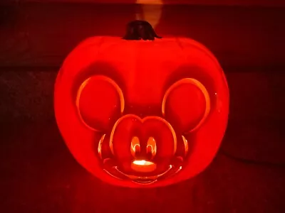 Disney Mickey Mouse Light Up Jack O Lantern Halloween Pumpkin W/ LED Bulb • $14.95