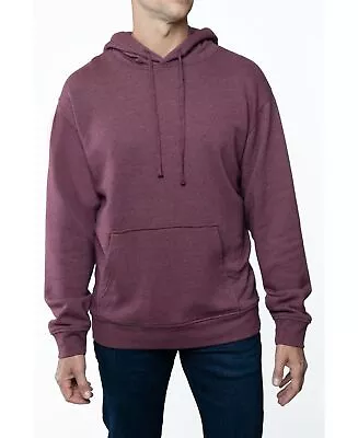 Lazer Men's Long Sleeve Popover Burnout Fleece Hoodie Maroon 2XL • $5.61