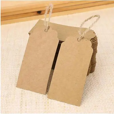 £3.25 • Buy 100 Kraft Paper Gift Tags Scallop Heart Label Luggage Wedding Blank + Strings