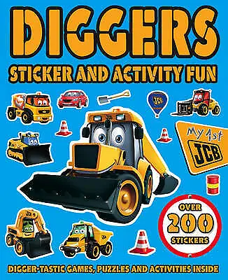 £4.99 • Buy Diggers 200 Stickers Activity Fun Book Jcb Trucks Puzzles Games 9781784405298