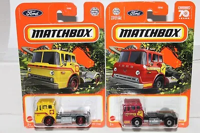 MATCHBOX #63 And #18 1965 Ford C900 Yellow And Red Variations Lot Of 2 • $3.79