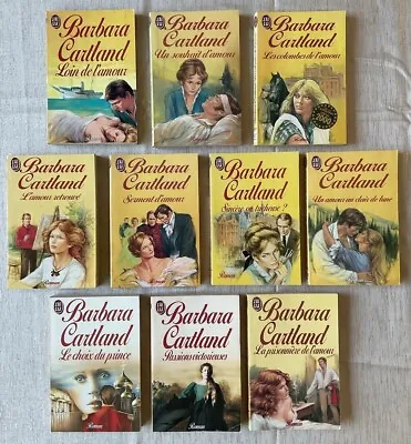 10 X BARBARA CARTLAND Books In FRENCH Romance Paperbacks 1980/90s Learn Français • £10.25