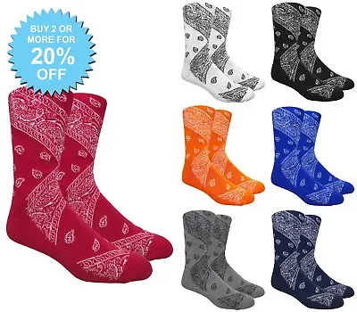 LEAF Republic Bandana Print Socks Paisley Design Cotton • $9.95