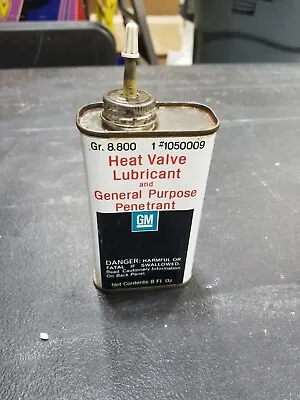 Vintage GM General Motors Heat Valve Lubricant 8oz Collectible Can 1960s Inv661 • $45