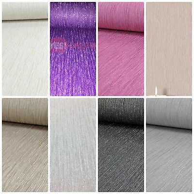 Crystal Encrusted Vinyl Glitter Wallpaper Sparkles Shiny Stripe 8 Colours • £14.99