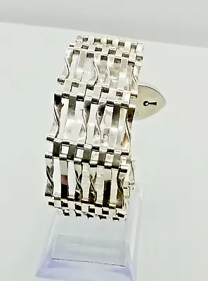 Vintage Solid Sterling Silver Six Bar Gate Bracelet London 1969 24.3g • £42.99