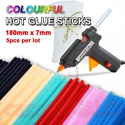 5pcs Bulk Hot Glue Gun Sticks Melt Adhesive Craft Stick 7mm X 180mm Colorful • $5.45