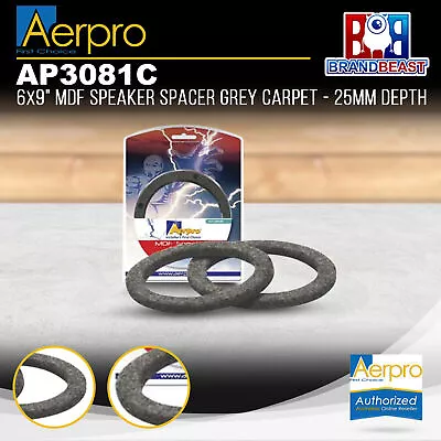 Aerpro AP3081C 6x9  MDF Grey Speaker Spacer Carpet • $25.49