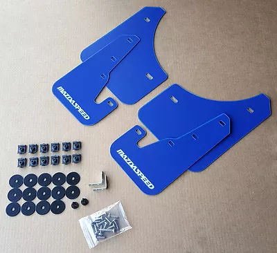 [SR] 04-09 Mazdaspeed 3 & Mazda 3 Mud Flaps Kit BLUE W/ Hardware & Vinyl Logo • $45