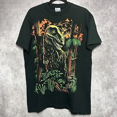 Vintage 90s Liquid Blue T-Rex Big Graphic Print T-Shirt Mens Size L Made In USA • $80