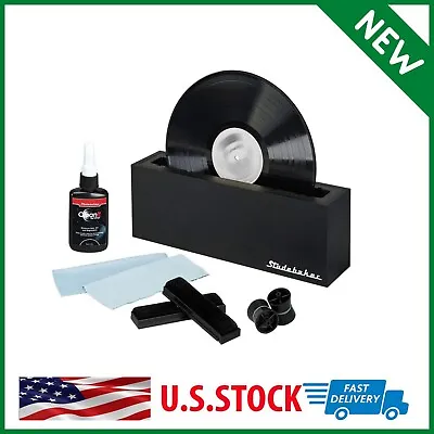 Vinyl Record Cleaning Machine Complete Album Spin Cleaner Kit Liquid Brushes NEW • $56.52