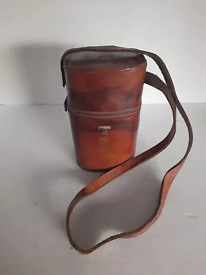 Rare Vintage Double Flask Leather Whiskey Holder Satchel Made In Great Britain  • $45