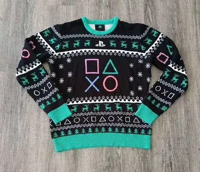 PlayStation Geeknet Holiday Ugly Christmas Sweater Size L PS4 PS5 Pre-owned • $10.50